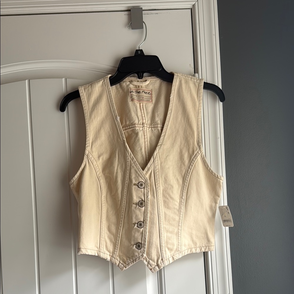 Free People Cream Bustier Bodysuit